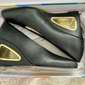 Katy Perry Collections Black Wedges with Gold Accents